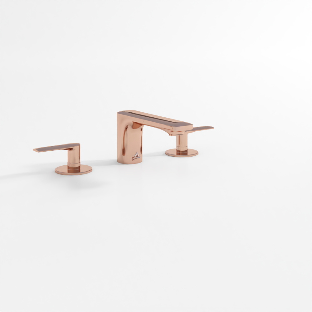 Miscelatore Lavabo a 3 Fori - Oro Rosa PVD