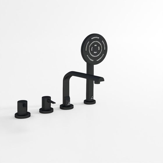 ジャコー4穴サーモスタティックバス＆シャワーミキサー - ブラックマット