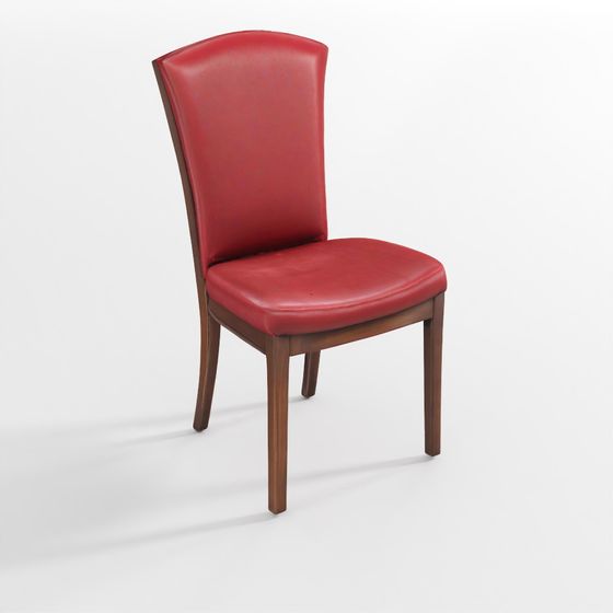 Crimson Leather Chair Modern Elegance 3D model