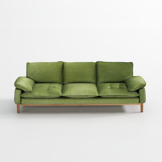 Green Velvet Sofa 3D model Unlock Cozy Charm
