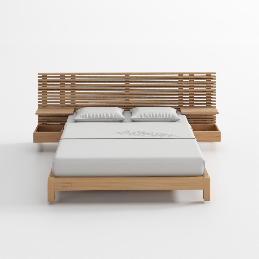 Кровать с панелями Finnian из массива дерева