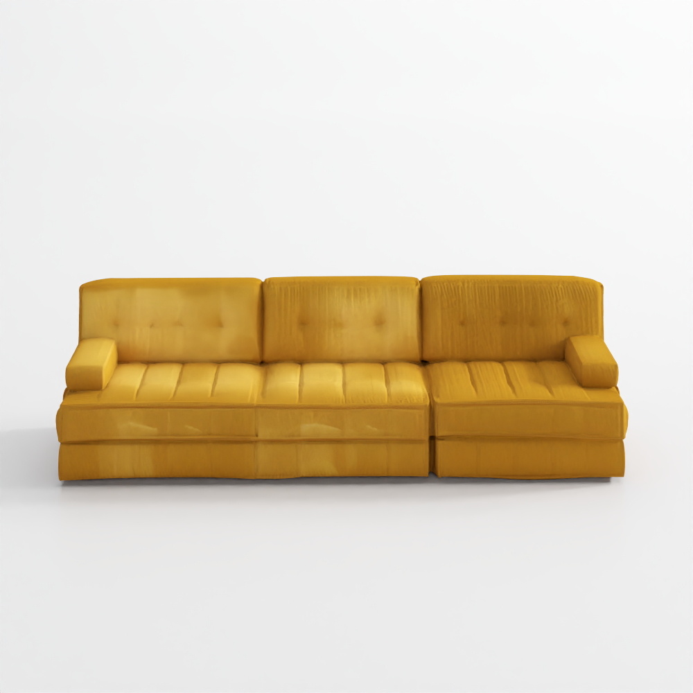 肘付掛け付き三人掛けソファ