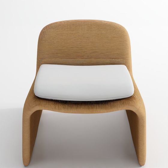 イパネマ ウィッカー 屋外用 ラウンジチェア クッション付