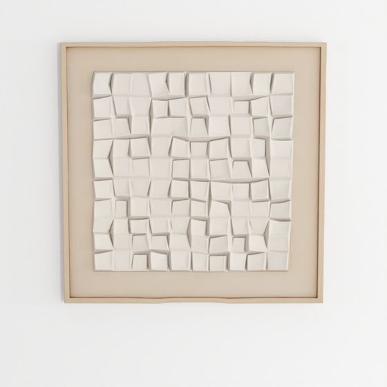 Blanco Weiße Papier-Pulpe mit Rahmen 36x36 Wandkunst