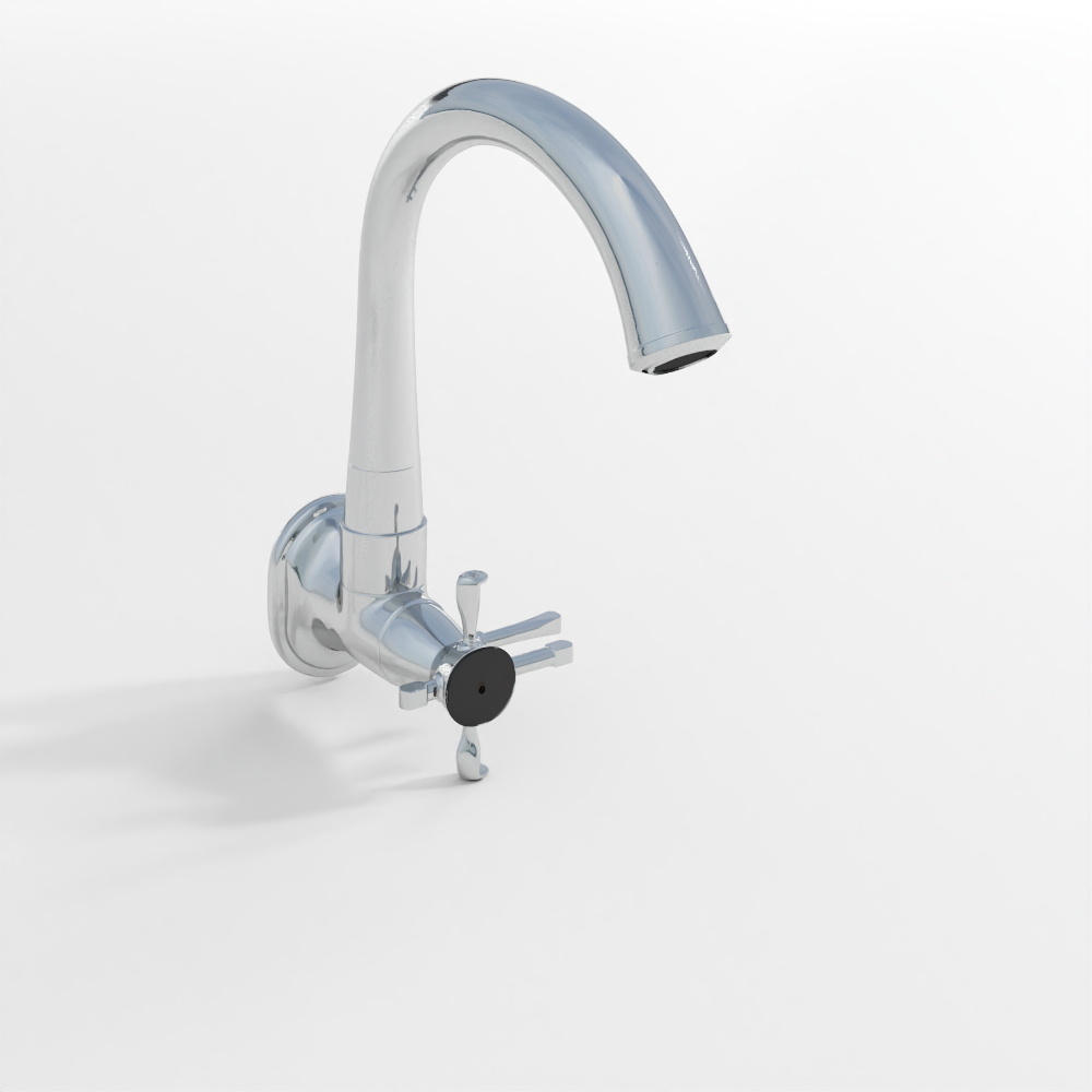 Sink Cock with Regular Swinging Spout - Chrome