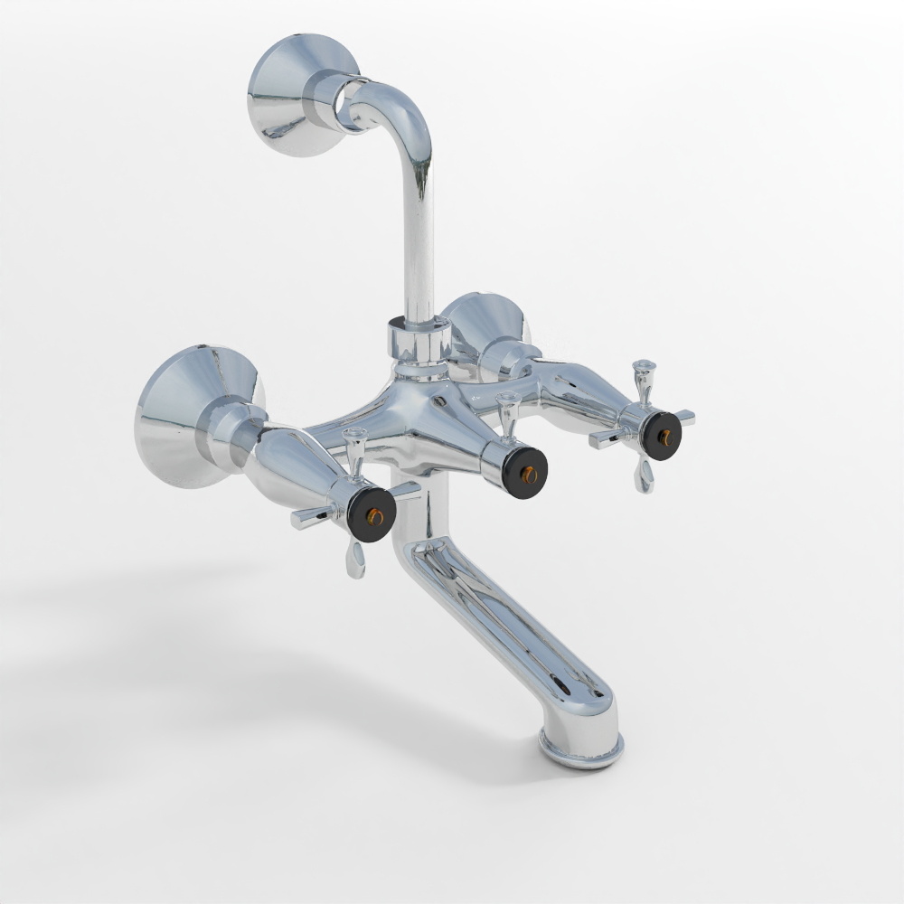 Wall Mixer with Provision for Overhead Shower - Chrome