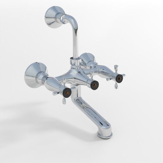 Wall Mixer with Provision for Overhead Shower - Chrome