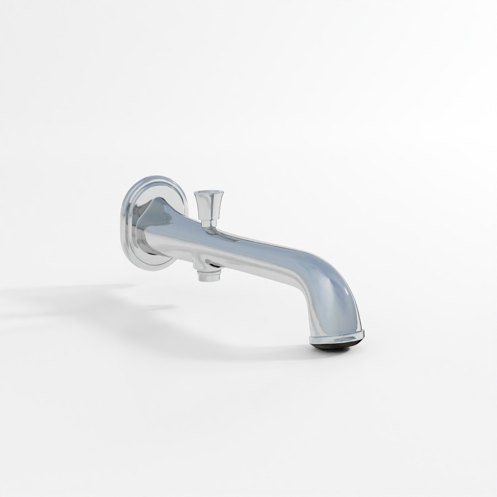 버튼 부착형 욕조 수도꼭지 - 크롬