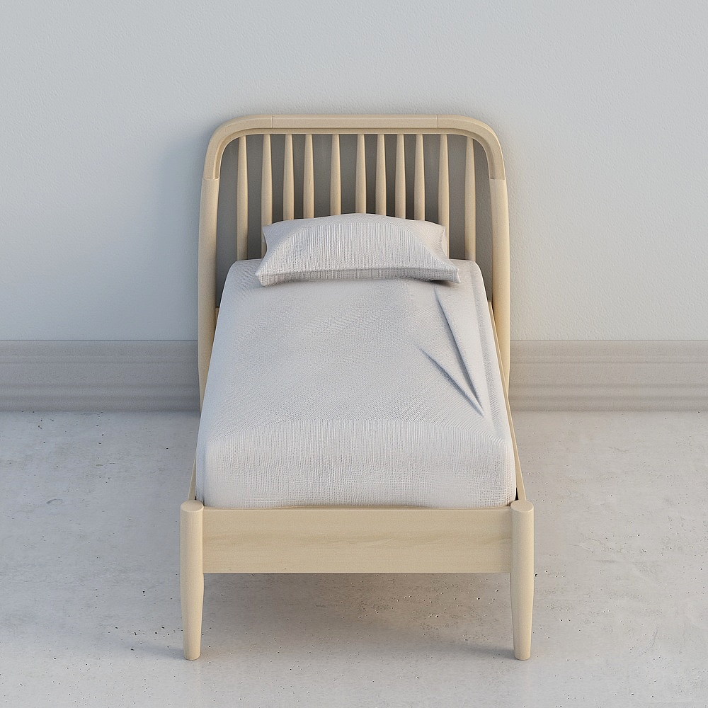 Letto singolo per bambini Bodie in quercia naturale con spindles