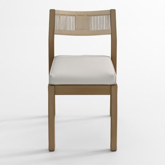 インディオコースタルマホガニー＆ロープ積み重ね可能なアウトドアダイニングサイドチェア