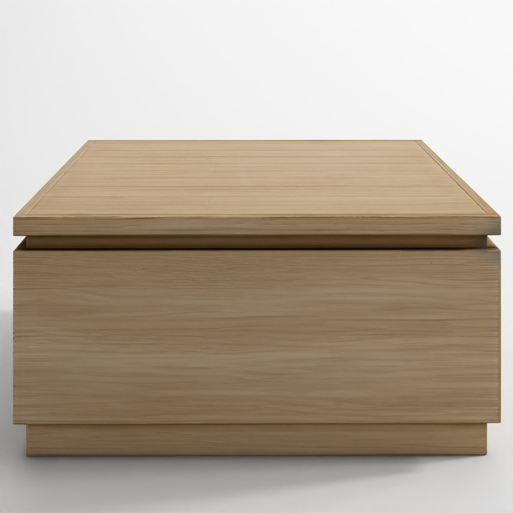 インディオユーカリモダンプラットフォームアウトドアコーヒーテーブル（収納付き）（33）