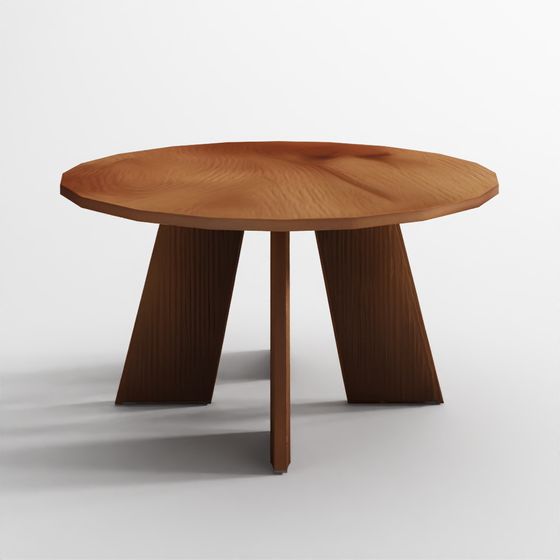 Round Wooden Table 3D model