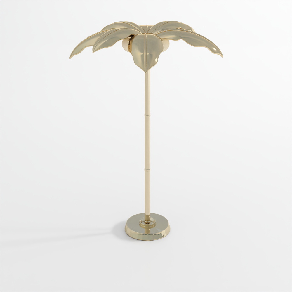 Palm Brass Finish Floor Lamp