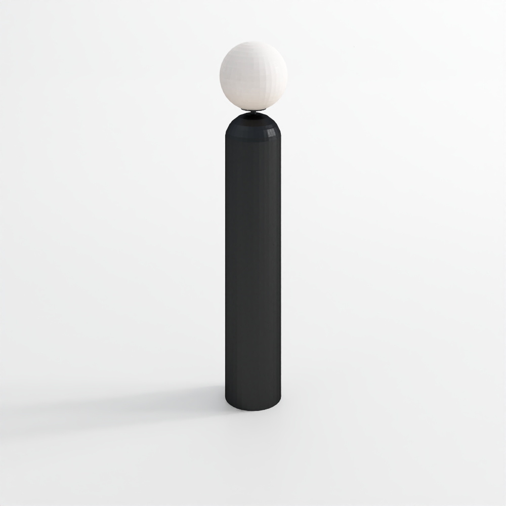 Lampe sur pied Ori Globe avec base en bois noir