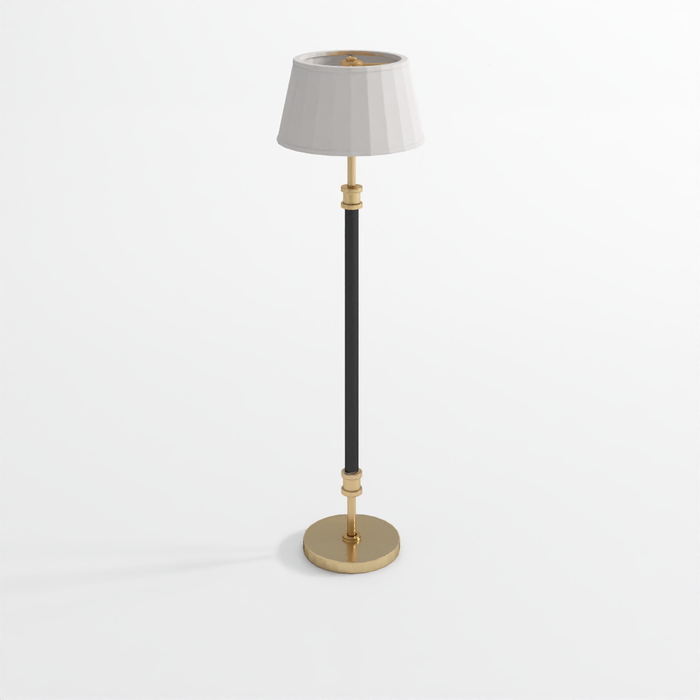 ヴィアター ラップド ブラックレザー フロアランプ