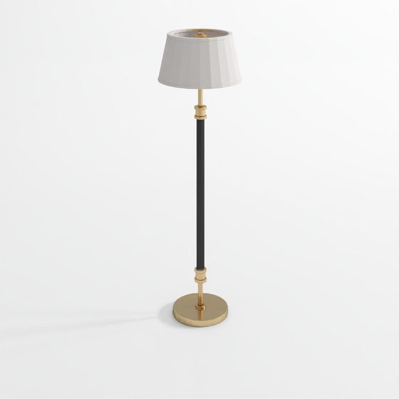 ヴィアター ラップド ブラックレザー フロアランプ