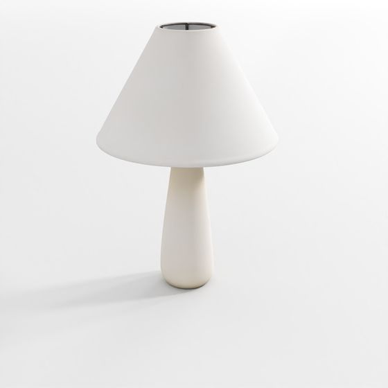 Lampada da Tavolo Polar in Cemento Bianco