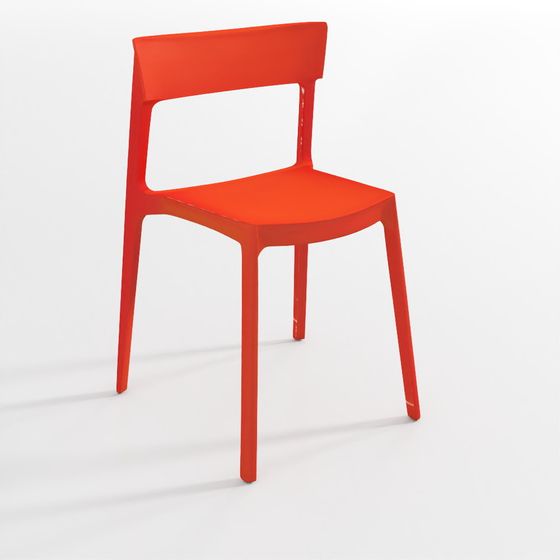 Sleek Red Chair 3D model with Modern Charm