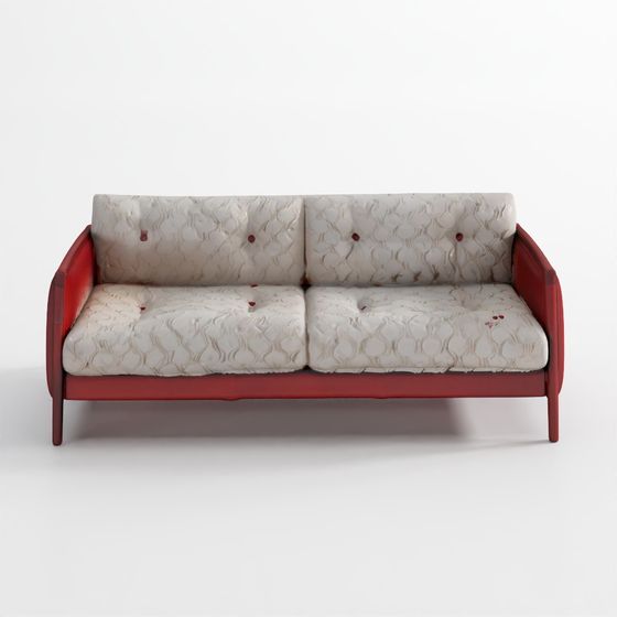 Vintage Red Sofa 3D model for Modern Interiors