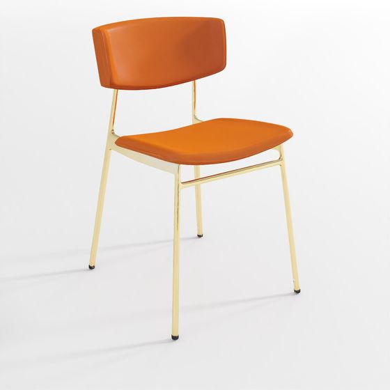 Modern Sleek Orange Leather Chair 3D model