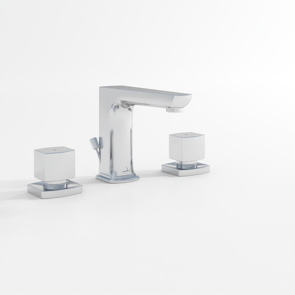 Трехотверстный смеситель для раковины, хром