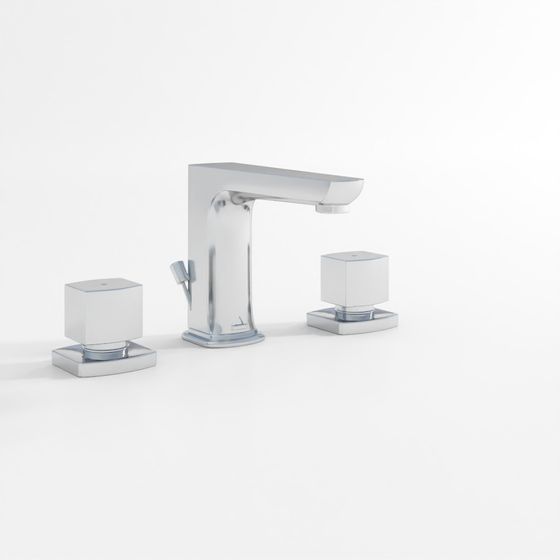 Трехотверстный смеситель для раковины, хром