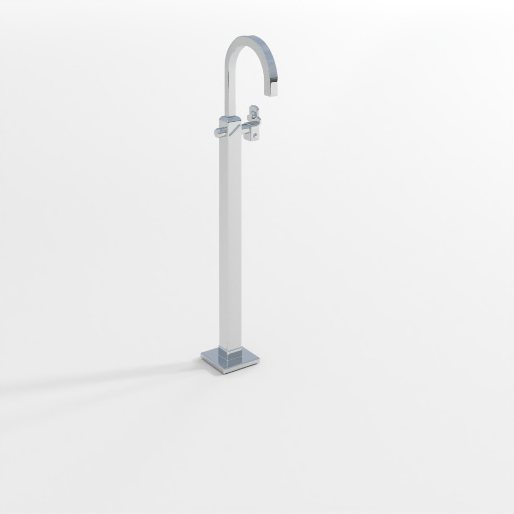 Открытые части напольного однорычажного смесителя для ванны