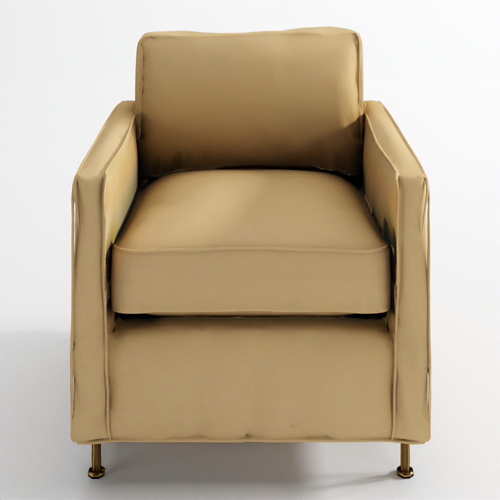 Poltroncina d'Accento Brett in Velluto Taupe