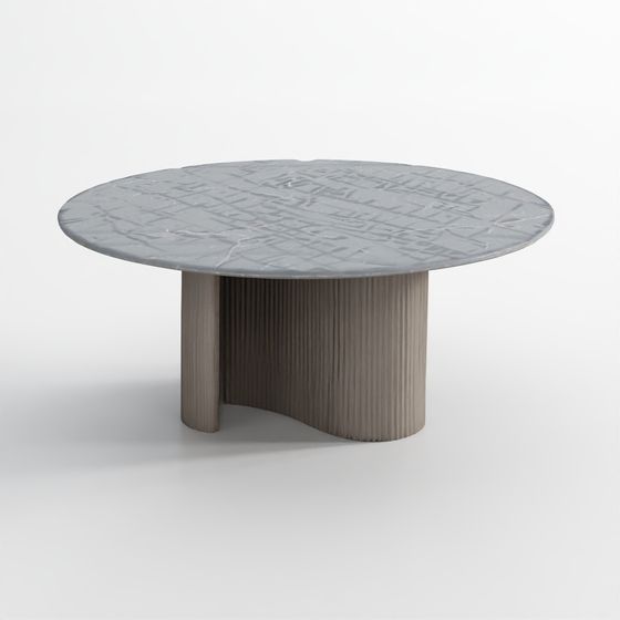 Aster Oval Black Marble and Aluminum Dining Table