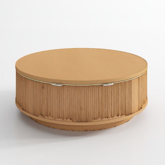Davison Fluted Round Oak Coffee Table
