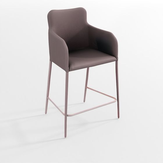 เก้าอี้เคาน์เตอร์หนังวีแกนสีสีนิเซียนบราวน์ดุค