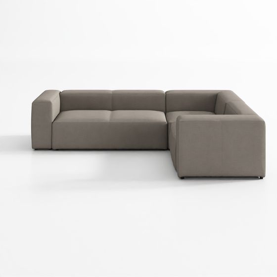 Blok Beige Chenille 3-Seater Corner Sofa