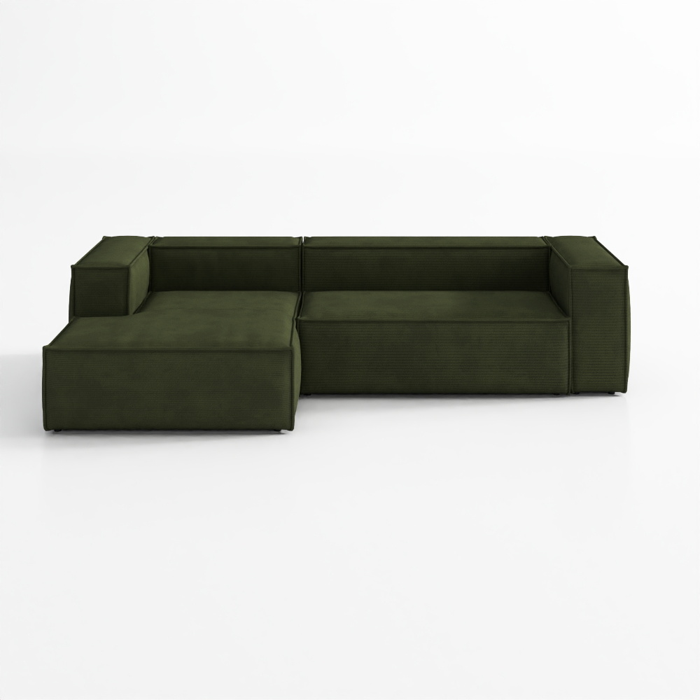 Blok 3-Seater Left Chaise Longue Sofa (Green)