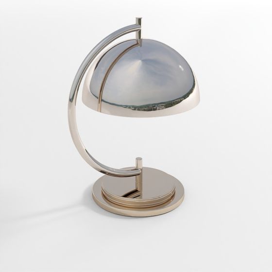 멜라니 광택 니켈 돔 테이블 램프
