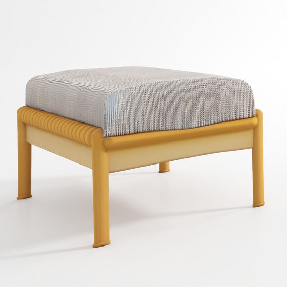Modern Upholstered Ottoman 3D model