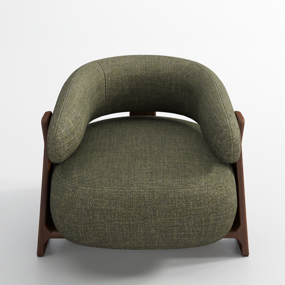 Granite Green Chenille Armchair