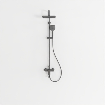 Minimalist Shower System 3D Model – Black Matte Design