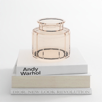 Transparent Glass Jar 3D Model – Pink Geometric Design