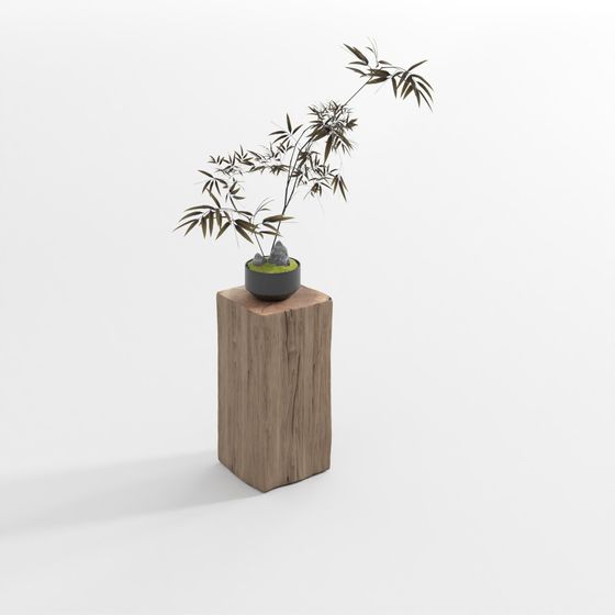 Bamboo Harmony Flower Stand 3D model