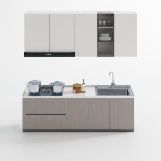 Modern Kitchen 3D model Design - Low-Poly High-Detail