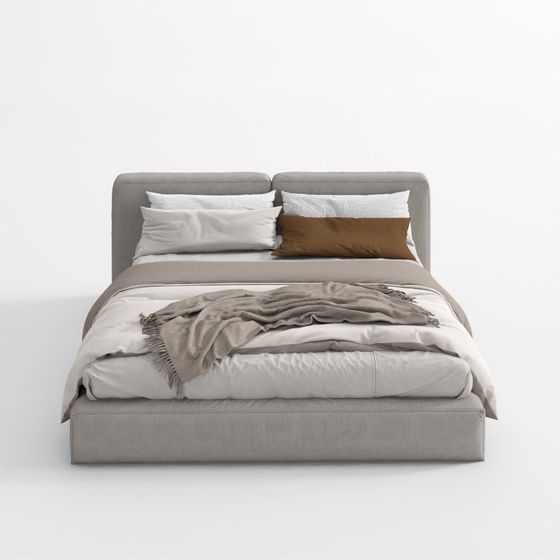 Elegant Low-Polygon 3D Bed Model for Modern Interiors