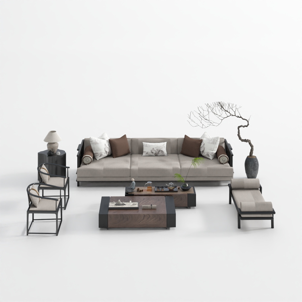 New Chinese-Style Living Room Sofa Set