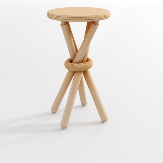Wooden Side Table Minimalist 3D model