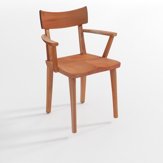 Mid-Century Modern Wooden Armchair 3D model