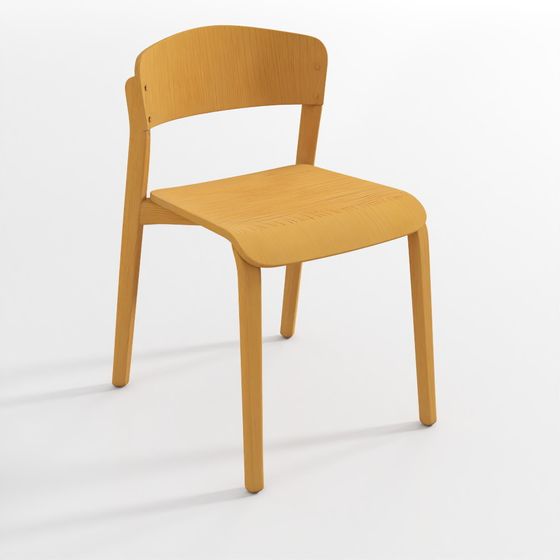 Minimalist Wooden Chair 3D model