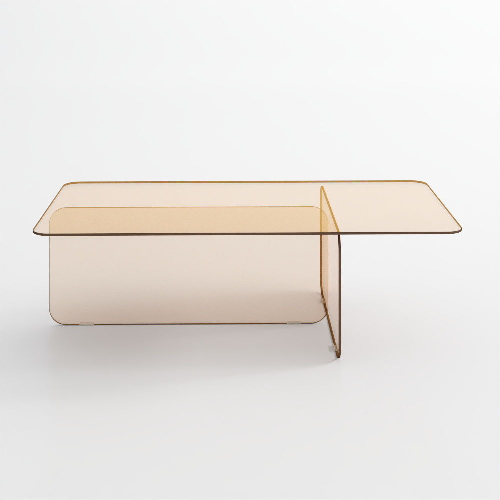 Zaren Brown Tempered Glass Coffee Table