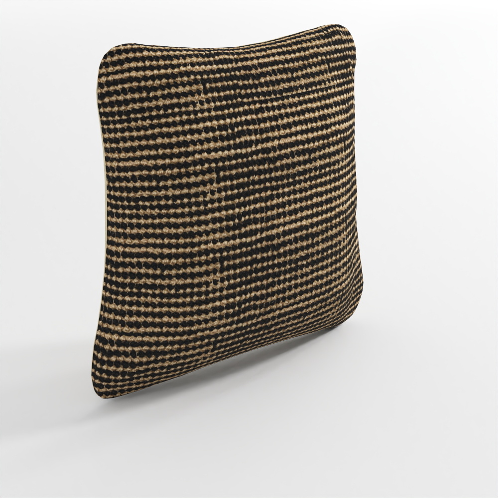 Sayen Black Jute Cushion Cover 50 x 50 cm