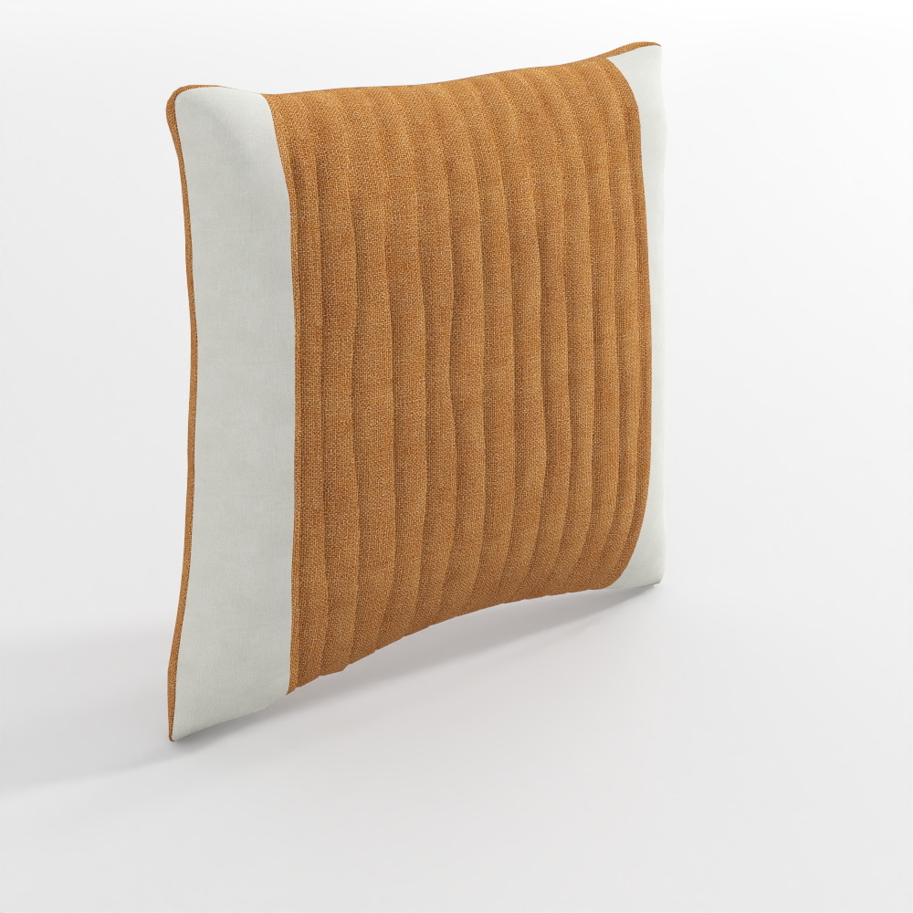 Zoren Mustard Pleated 100% Linen Cushion Cover