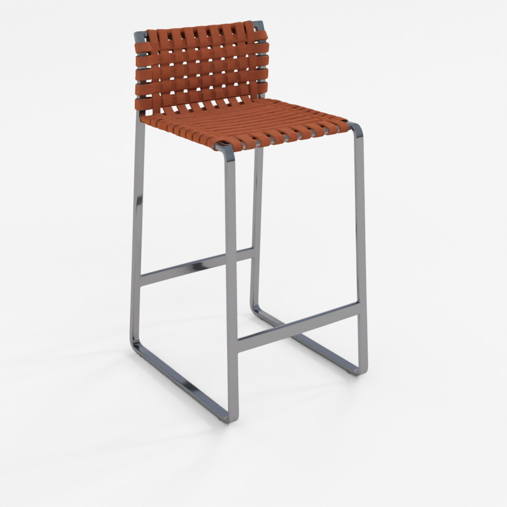 Low Woven Back Counter Stool