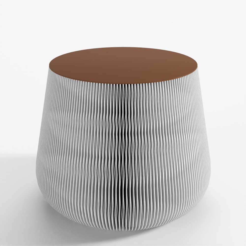 Bàn cạnh hình trống giấy kraft